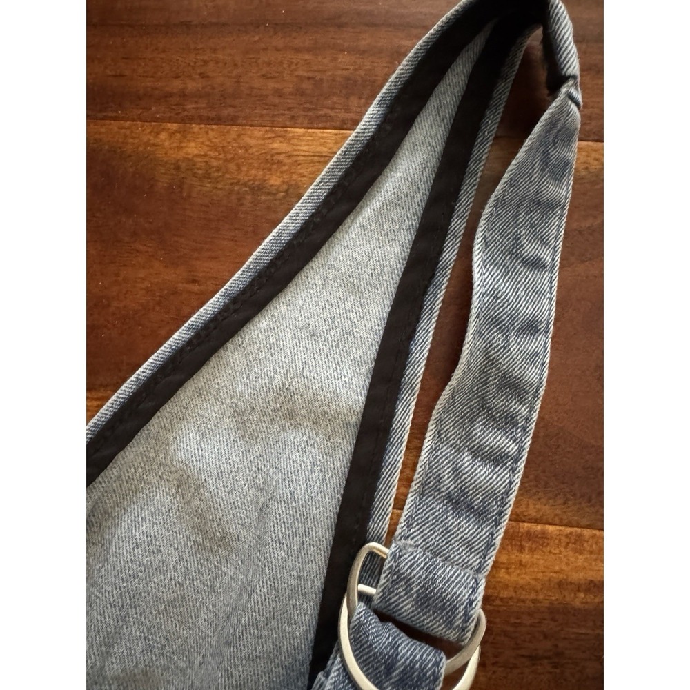 Womens Denim Overalls Light Wash Square Neck‎ Pockets Relaxed Fit - Picture 9 of 9